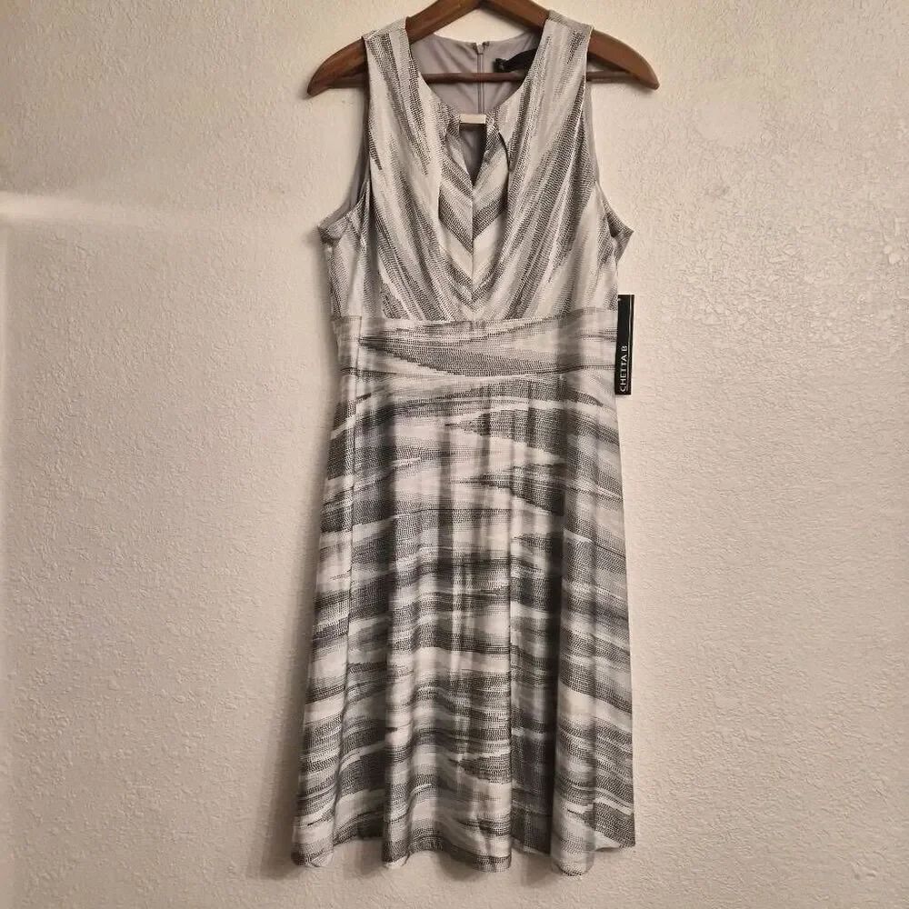NWT CHETTA B Fit & Flare Flowy Flattering A-Frame Dress: Feminine Flirty Sexy